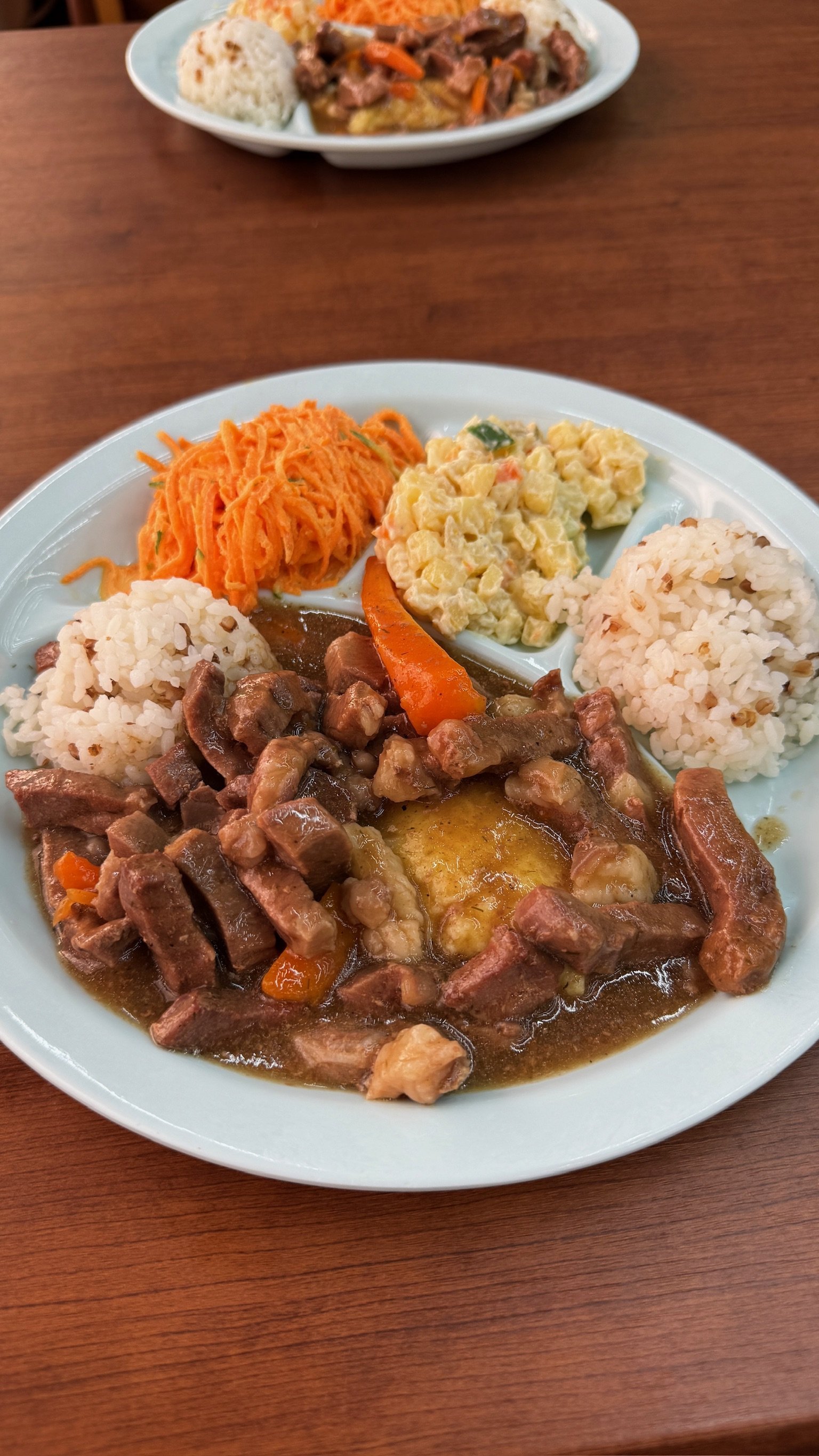 Dinner at rest stop on Ulaanbaatar to Kharkhorin bus route